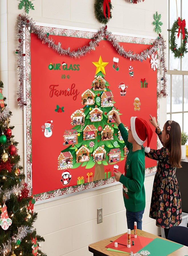Capoda 27 Pcs Gingerbread Picture Frame Craft with Christmas Tree Bulletin Board Our Class is a Family Xmas Tree Cutout for Schools Wall Offices Door Window Supplies - Image 5